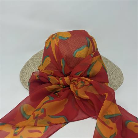 Cappello Paglia Rosso