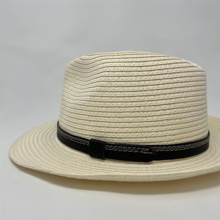 Cappello Paglia Naturale con Cinturino Nero