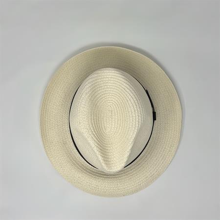 Cappello Paglia Naturale con Cinturino Nero