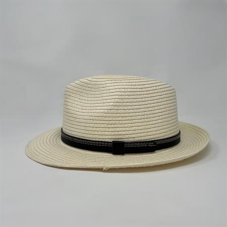 Cappello Paglia Naturale con Cinturino Nero