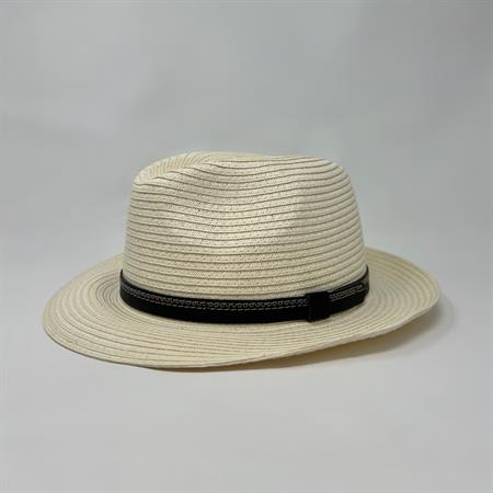 Cappello Paglia Naturale con Cinturino Nero